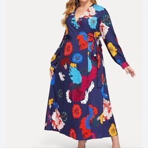 Eloquii Floral Surplice Maxi Dress 18